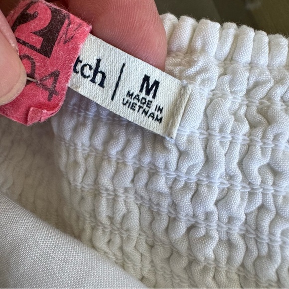 Abercrombie & Fitch Linen Blend White Button Front Detail Tank Top - Picture 8 of 9